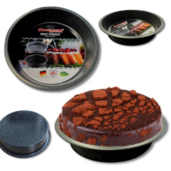 BLACHA DO PIECZENIA OKRĄGŁA MARMUREK 24 X 4,8 CM