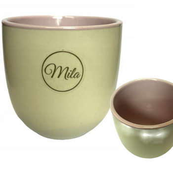 MILA KUBEK SZKLANKA CERAMICZNY PASTELOWY ŻÓŁTO-RÓŻOWY