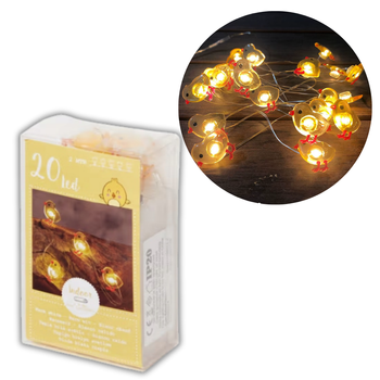 ŁAŃCUCH ŚWIETLNY LED OZDOBA WIELKANOCNA KURCZAKI