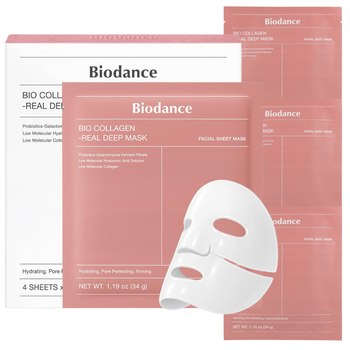 BIODANCE BIO COLLAGEN REAL DEEP MASK RÓŻOWA 4 SZT ZESTAW