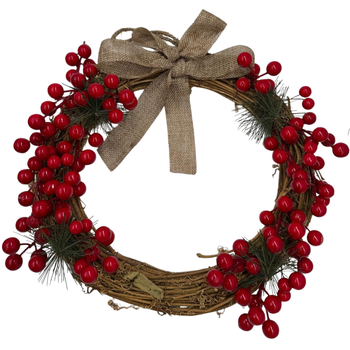 WIENIEC ŚWIĄTECZNY Z KOKARDKĄ I JARZĘBINĄ