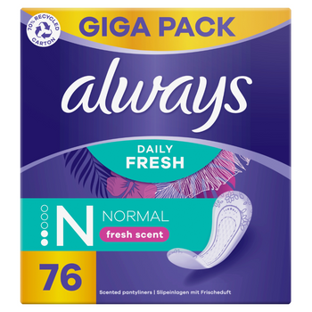 WKŁADKI always Slipeinlage Daily Fresh Normal mit Frischeduft Gigapack 76