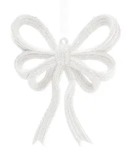 KOKARDKA ZAWIESZKA DEKORACYJNA BIAŁA 2SZT.