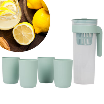 DZBANEK PIKNIKOWY FILTRUJĄCY 1L + 4 KUBKI ZIELONY