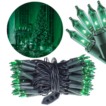 LAMPKI CHOINKOWE ŻARÓWKOWE 100 Z DODATKOWYM GNIAZDEM ZIELONE