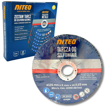 ZESTAW TARCZ DO SZLIFIERKI KĄTOWEJ 6SZT. 125MM