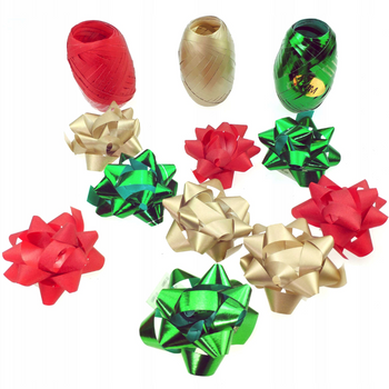 ZESTAW KOKARD I WSTĄŻEK DO PAKOWANIA PREZENTÓW DESIGN