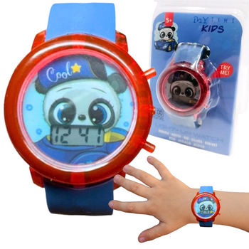 ZEGAREK DZIECIĘCY ŚWIECĄCY NIEBIESKA PANDA