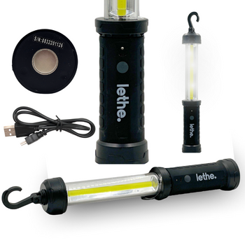 LATARKA LAMPKA WARSZTATOWA Z HACZYKIEM I MAGNESEM CZARNA