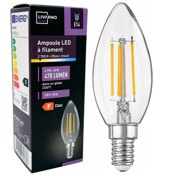 LIVARNO ŻARÓWKA E14 470 LUMEN 2700K  FILAMENTOWA