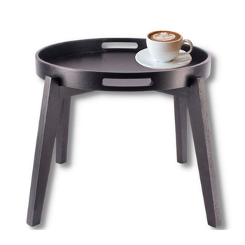 STOLIK KAWOWY Z TACĄ CZARNY GUSTA 39X34,5CM