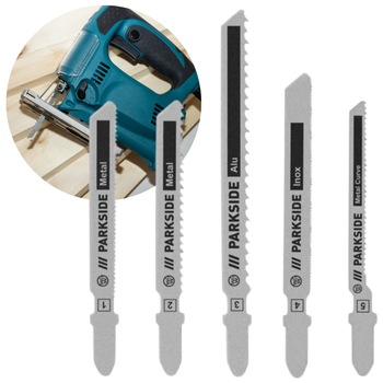 PARKSIDE ZESTAW BRZESZCZOTÓW DO WYRZYNARKI PSTZ 3 A1   5 ELEMENTÓW