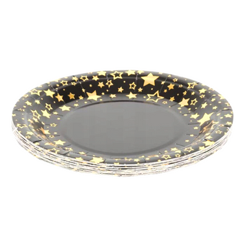 TALERZYK CZARNY ZŁOTE GWIAZDKI