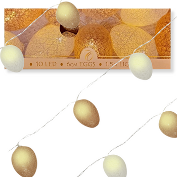 OŚWIETLENIE DEKORACJA SZNUR JAJEK 10LED NATURALNE