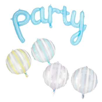 ZESTAW 5 BALONÓW FOOL PARTY NIEBIESKIE