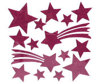 OZDOBY ŚWIĄTECZNE NA OKNO GWIAZKI RÓŻOWE BŁYSZCZĄCE XST510-21