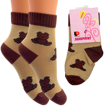 SKARPETKI DZIECIĘCE BEŻOWE W MISIE 10-12 DEPOL