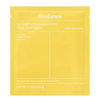 MASKA ŻÓŁTA BIODANCE RADIANT VITA NIACINAMIDE REAL DEEP MASK - 1 SZT