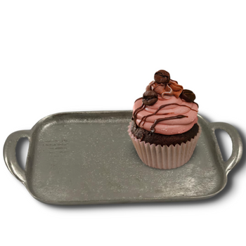 TACKA PODSTAWKA SREBRNA 21X14CM METALOWA