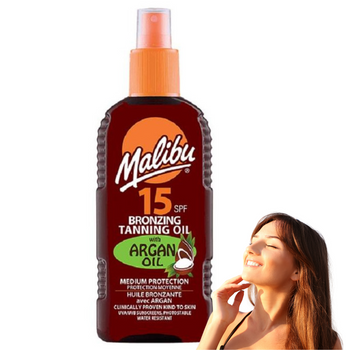 OLEJEK DO OPALANIA MALIBU 200ML SPF 15 BRONZING TANNING OIL WITH ARGAN OIL