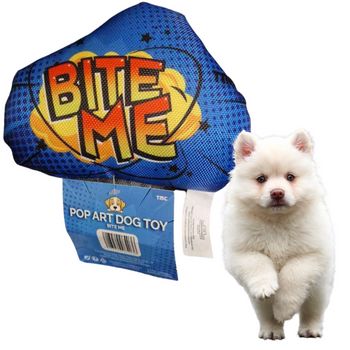 ZABAWKA PISZCZĄCA DLA PSA PODUSZKA MIĘKKA TMC NIEBIESKA BITE ME