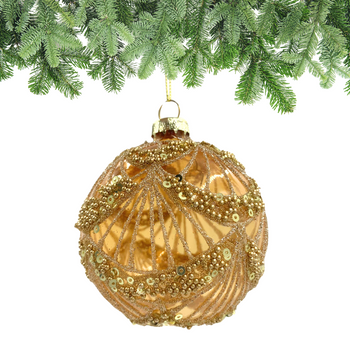 BOMBKA SZKLANA DIANA 8 CM ŻÓŁTA