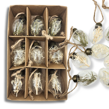 ZAWIESZKI SZKLANE JAJKA WIELKANOCNE 9 SZT - BEŻ