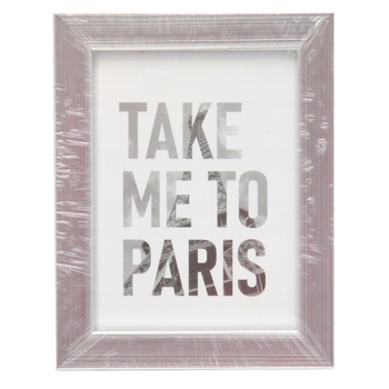 SREBRNA RAMKA NA ZDJĘCIA 7,5X10CM TAKE ME TO PARIS