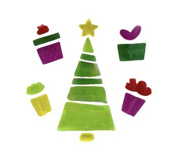 OZDOBY ŚWIĄTECZNE NA OKNO CHOINKA XST510-6