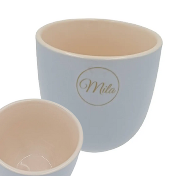 MILA KUBEK SZKLANKA CERAMICZNY PASTELOWY NIEBIESKO-KREMOWY