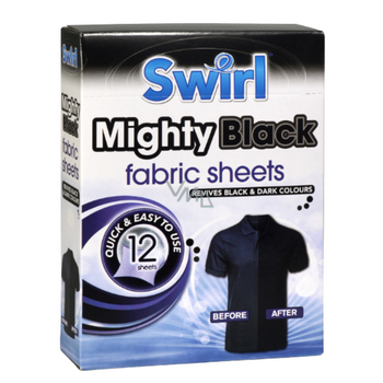 CHUSTECZKI ZAPOBIEGAJĄCE FARBOWANIU SWIRL MIGHTY BLACK SHEETS 12PK