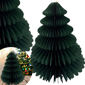 DEKORACJA Z PAPIERU 3D CHOINKA DUŻA ZIELONA