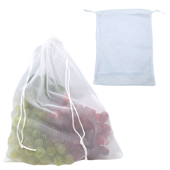 SIATKA WOREK OSŁONKA NA OWOCE WARZYWA 34x25 cm BIAŁA