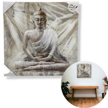 OBRAZ RĘCZNIE MALOWANY BUDDA 38X38