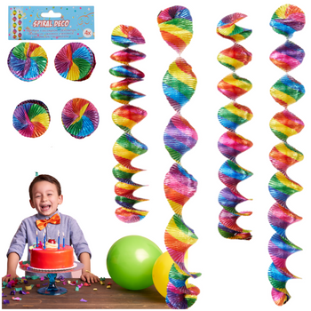 DEKORACJA NA URODZINY SPIRAL DECO 4SZT