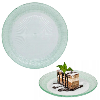 TALERZYK SZKLANY ZIELONY DESEROWY 20CM