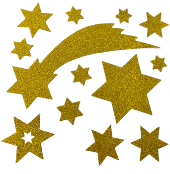 NAKLEJKI NA OKNO PIANKOWE ZŁOTE GWIAZDY
