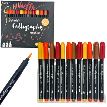 ZESTAW DO KALIGRAFII 12 MARKERÓW / CZARNE OPAKOWANIE