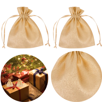 TOREBKA DEKORACYJNA BŁYSZCZĄCA WORECZEK 2 SZTUKI - ZŁOTE