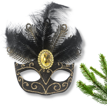 ZAWIESZKA DEKORACYJNA MASKA WENECKA - CZARNA