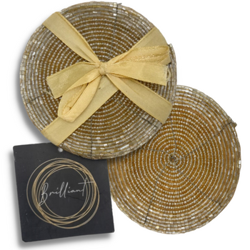 PODSTAWKA Z KORALIKÓW JASNO ZŁOTA