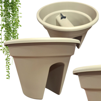 DONICA BALKONOWA NA BALUSTRADĘ 30CM OKRĄGŁA BEŻOWA