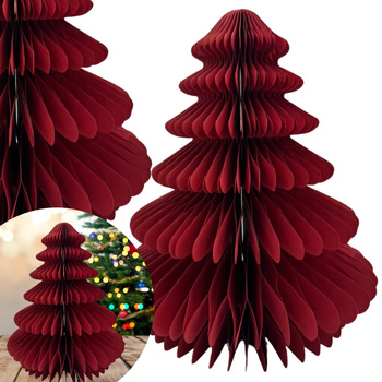 DEKORACJA Z PAPIERU 3D CHOINKA DUŻA CZERWONA
