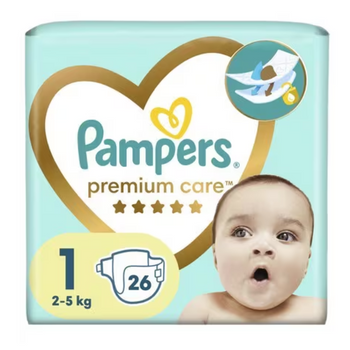 PAMPERS PREMIUM PROTECTION COUCHE BEBE T1 2-5KG 26PCS