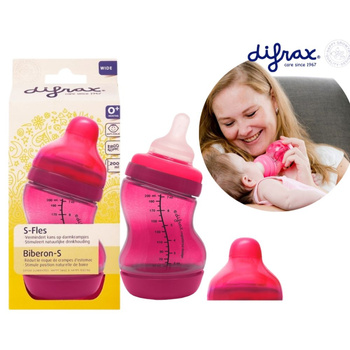 BUTELKA Difrax Anti-Colic 200 ML RÓŻOWA