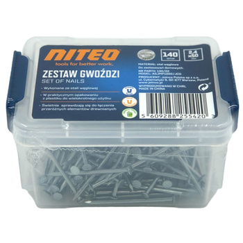 ZESTAW GWOŹDŻI 140SZT. NITEO TOOLS