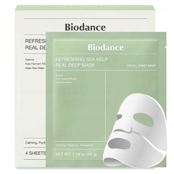 BIODANCE REFRESHING SEA KELP REAL DEEP MASK ZIELONA ZESTAW 4 SZT
