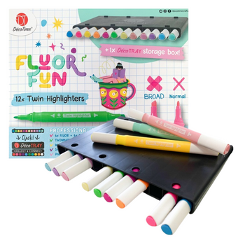 PODWÓJNE ZAKREŚLACZE DECOTIME FLUOR FUN 12EL.
