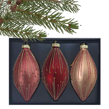 BOMBKI BAUBLES 13CM SZKLANE GLAM