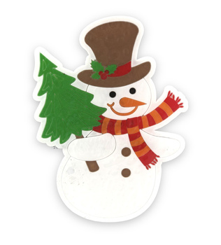 OZDOBY ŚWIĄTECZNE NA OKNO BAŁWAN Z CHOINKĄ XST510-11